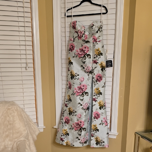 Lulu's Pink and Green Strapless  Sundress - Picture 1 of 16